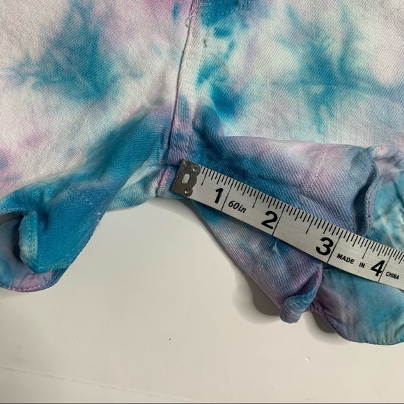 Citizens Of Humanity Custom Tie Dye Scalloped Hem High Rise Denim Shorts - Picture 13 of 14